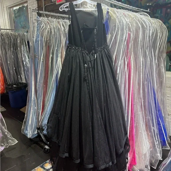 Tiffany Designs Black and Blue Gown